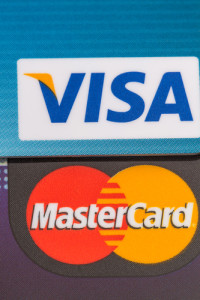 Visa and Mastercard close-up